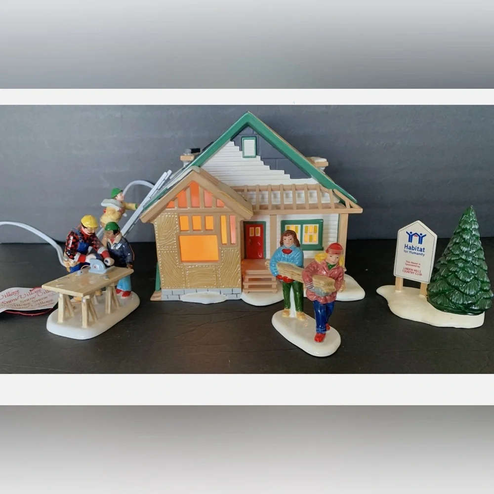 Department 56 Home Holiday Decor Set - Green, White, Brown - Picture 2 of 4